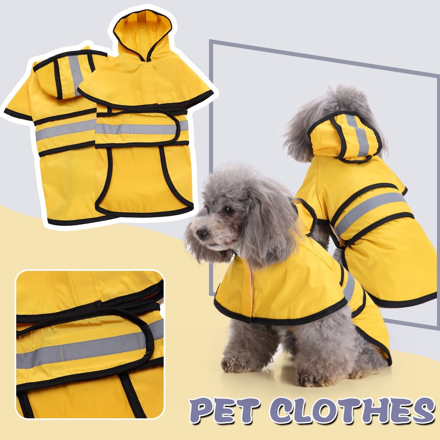 ☔ RainPup Reflective Hooded Dog Poncho