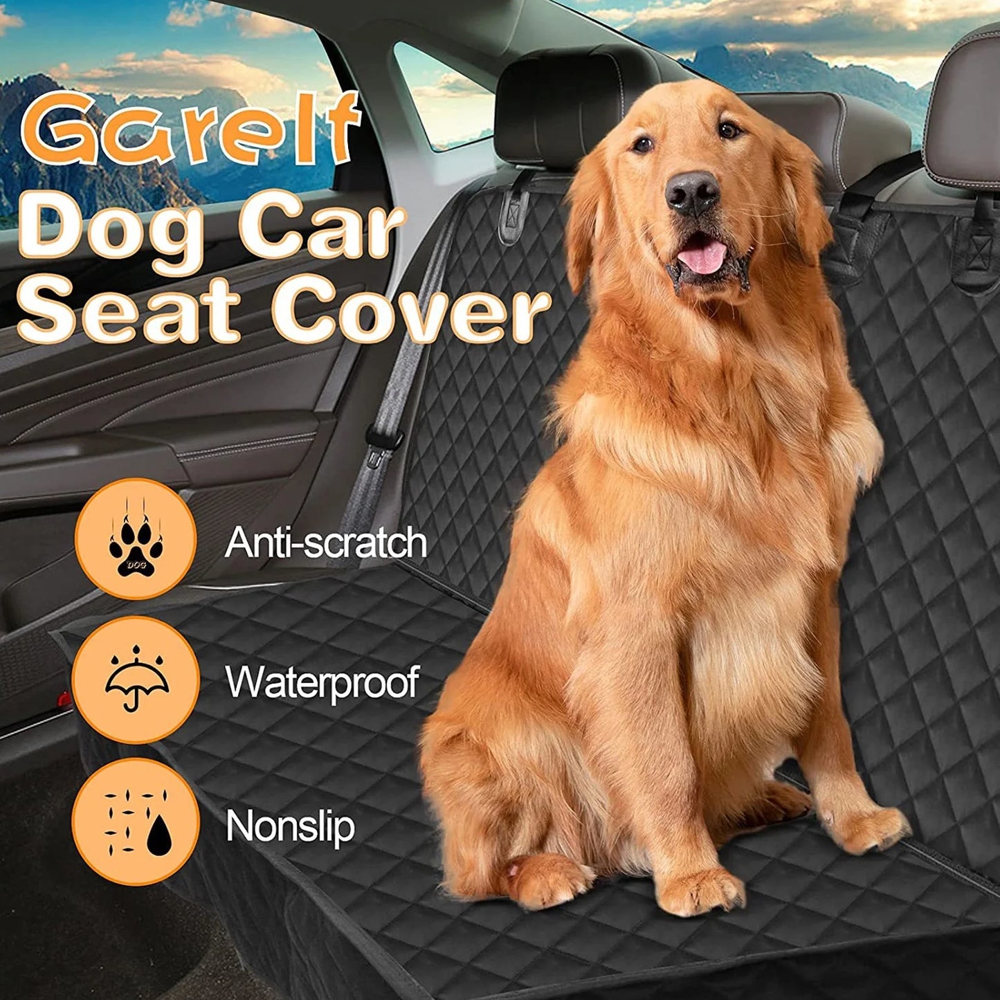 🚗 PupGuard Waterproof Car Seat Cover + 2 Safety Belts