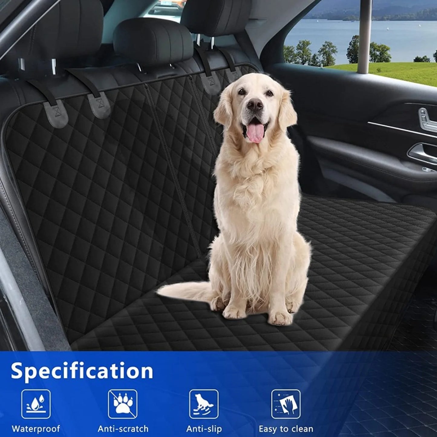 🚗 PupGuard Waterproof Car Seat Cover + 2 Safety Belts
