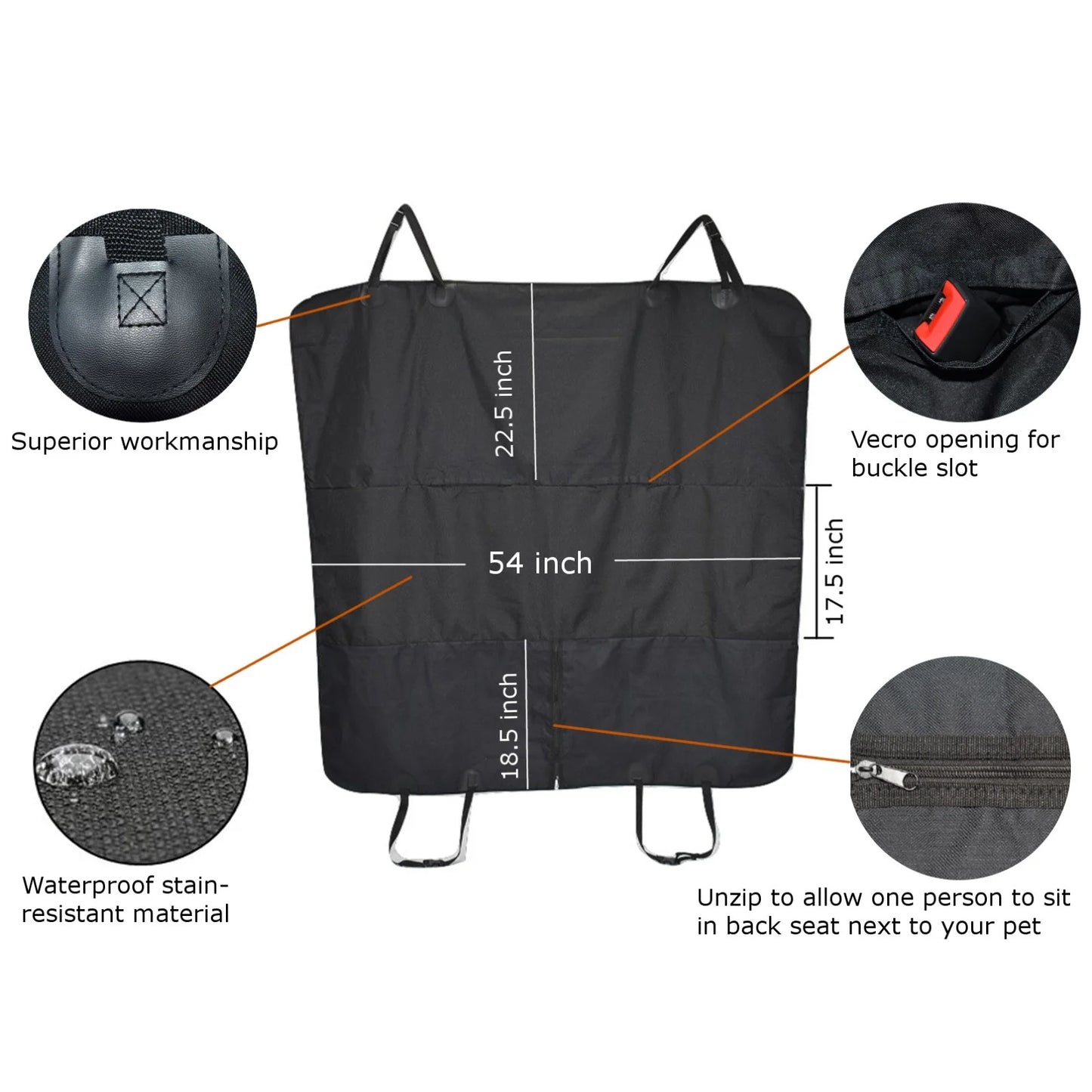 🚙 PawPalace Waterproof Car Hammock Seat Cover
