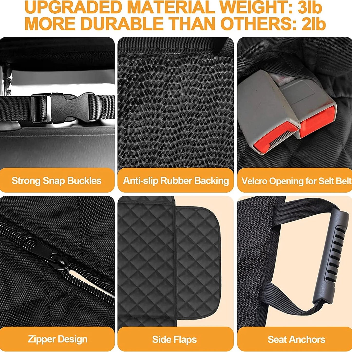 🚗 PupGuard Waterproof Car Seat Cover + 2 Safety Belts