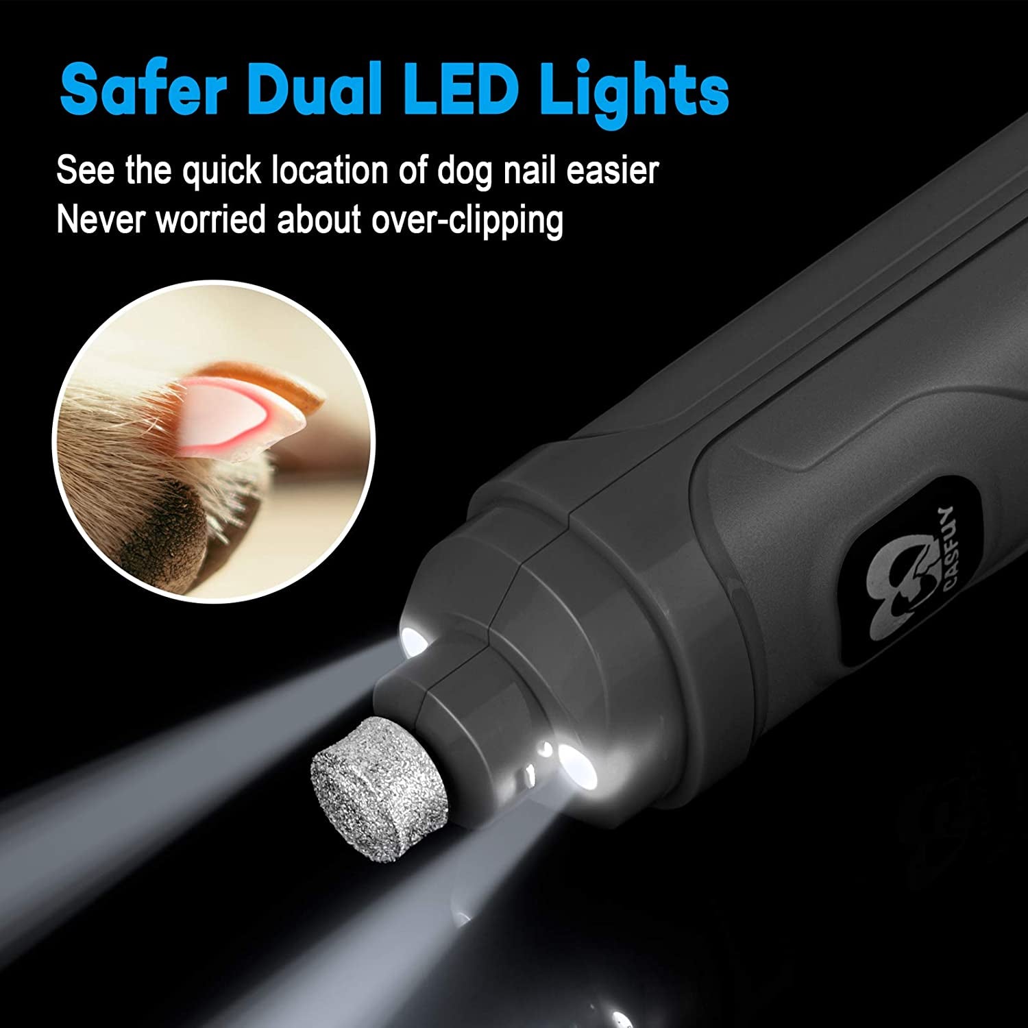 💡 2-Speed LED Pet Nail Grinder – Safe & Painless Trim