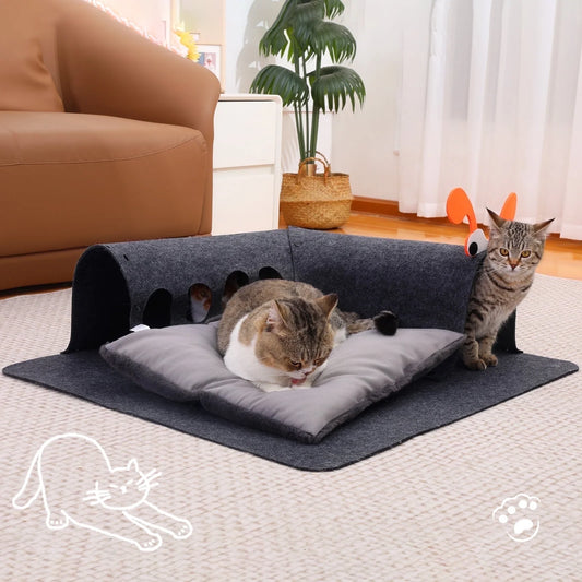 🐱 TunnelNook 2-in-1 Cat Bed & Play Tunnel