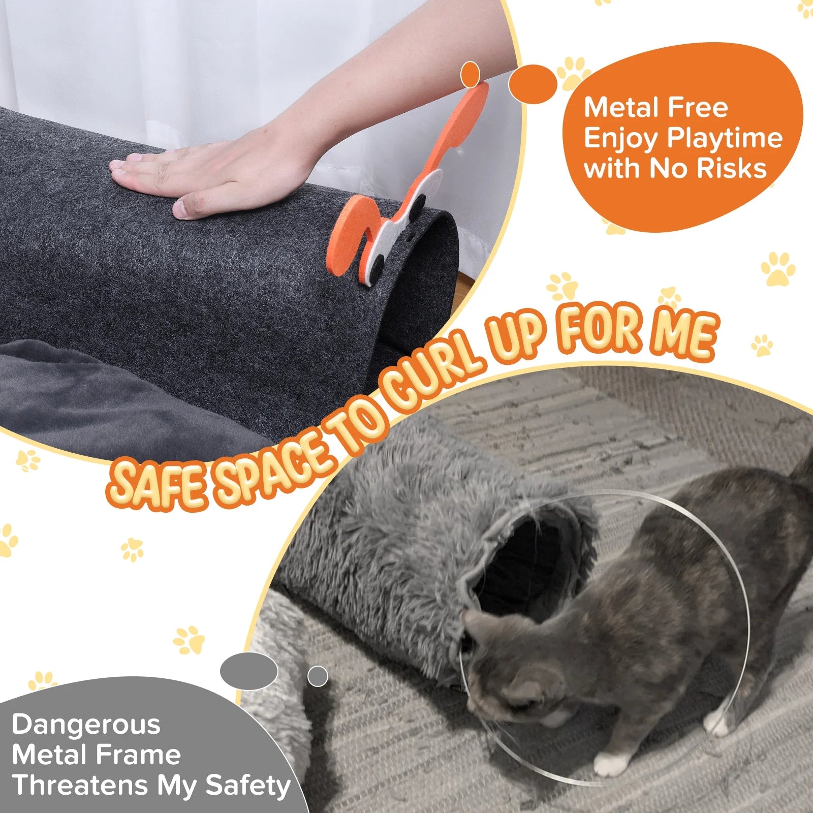 🐱 TunnelNook 2-in-1 Cat Bed & Play Tunnel