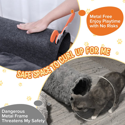 🐱 TunnelNook 2-in-1 Cat Bed & Play Tunnel