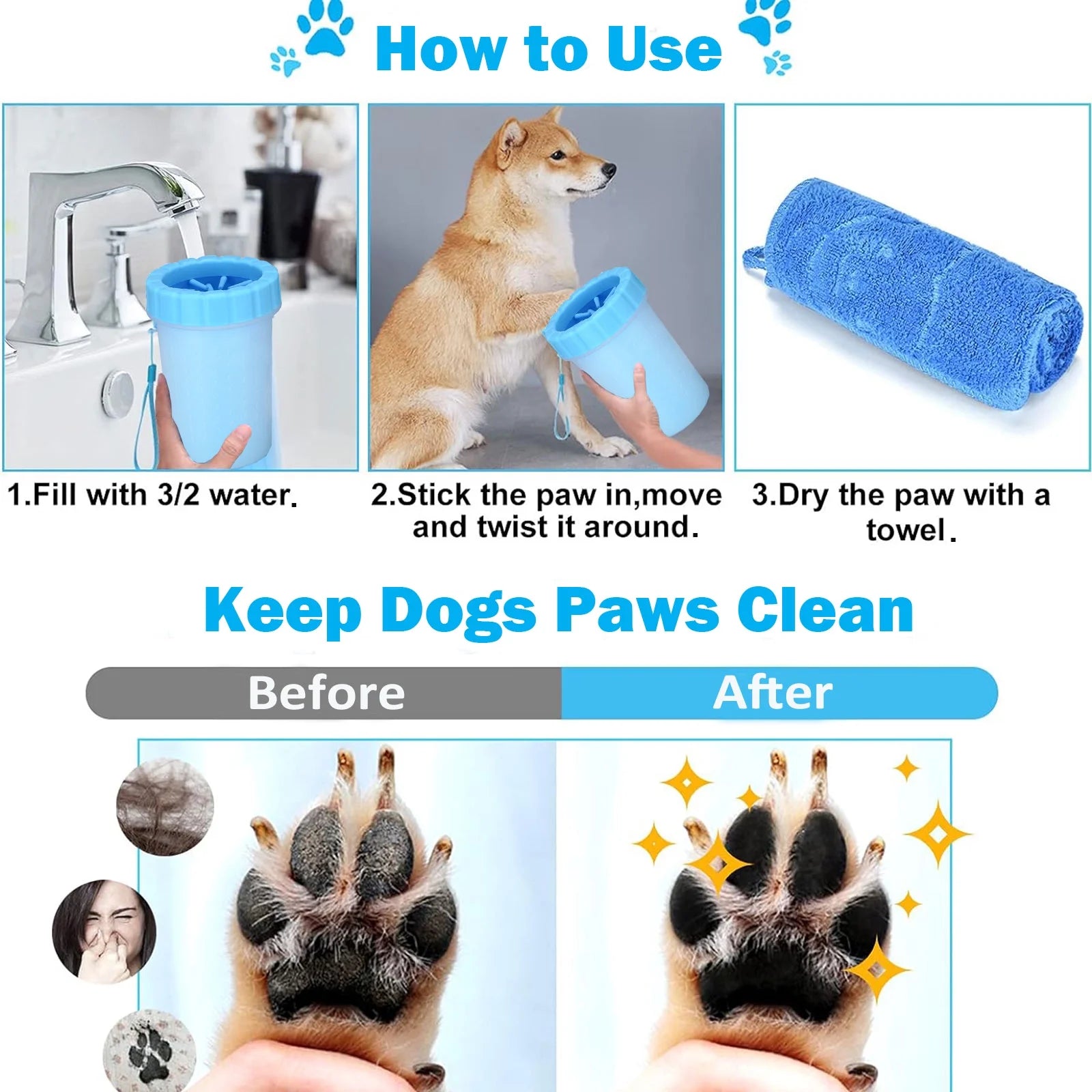 🐾 PawSpa Portable Paw Washer Set