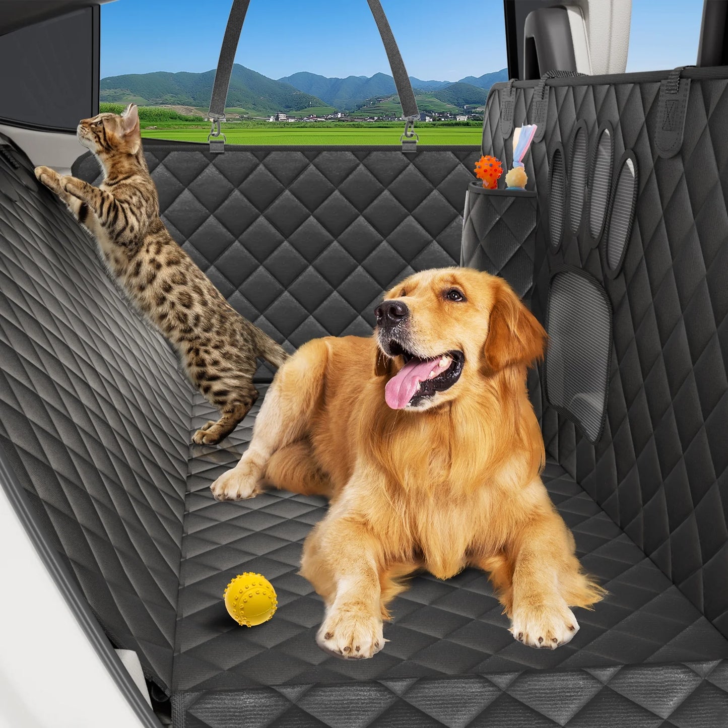 🛡️ PupHaven Waterproof Hammock Car Seat Cover