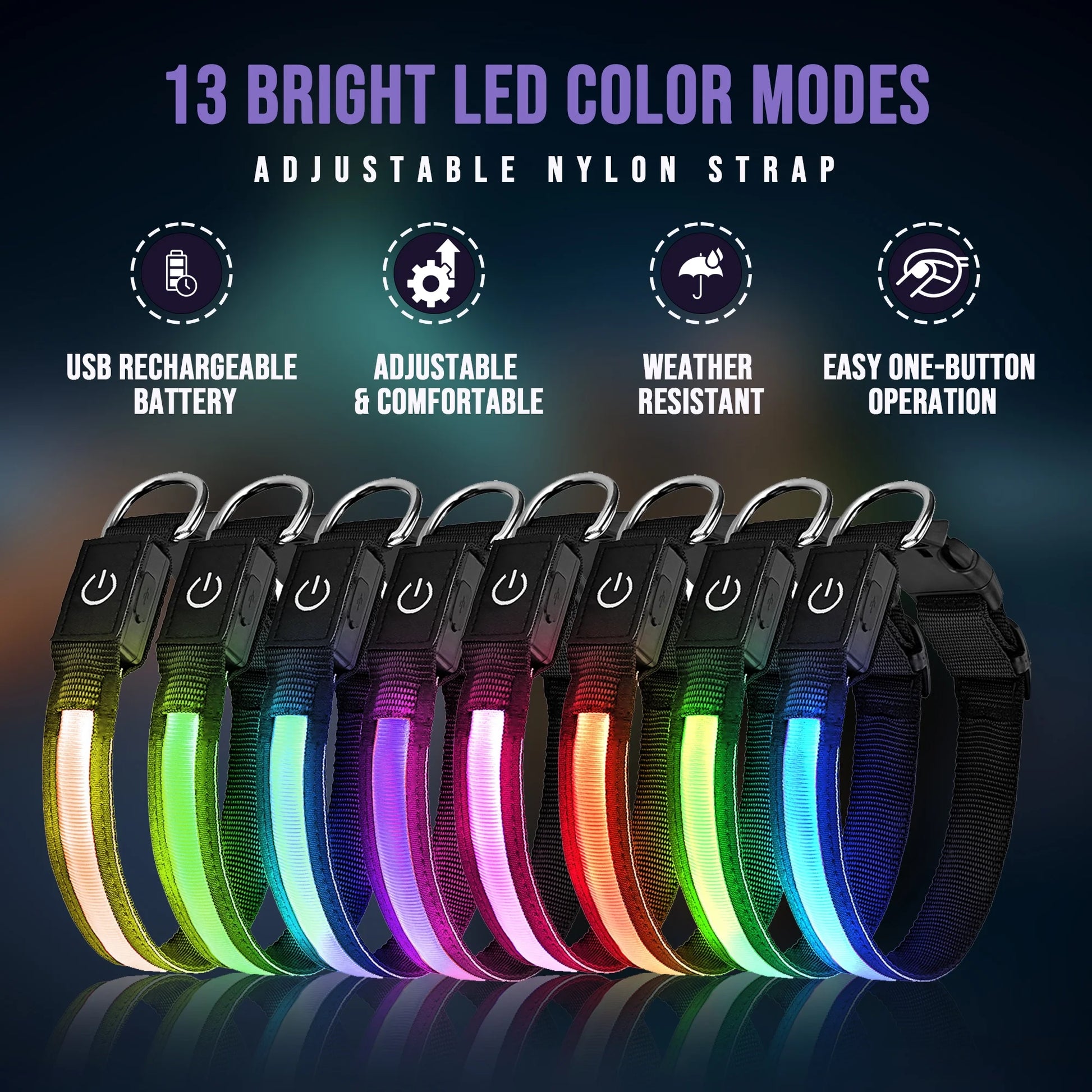 💡 GlowPup USB Rechargeable LED Safety Collar