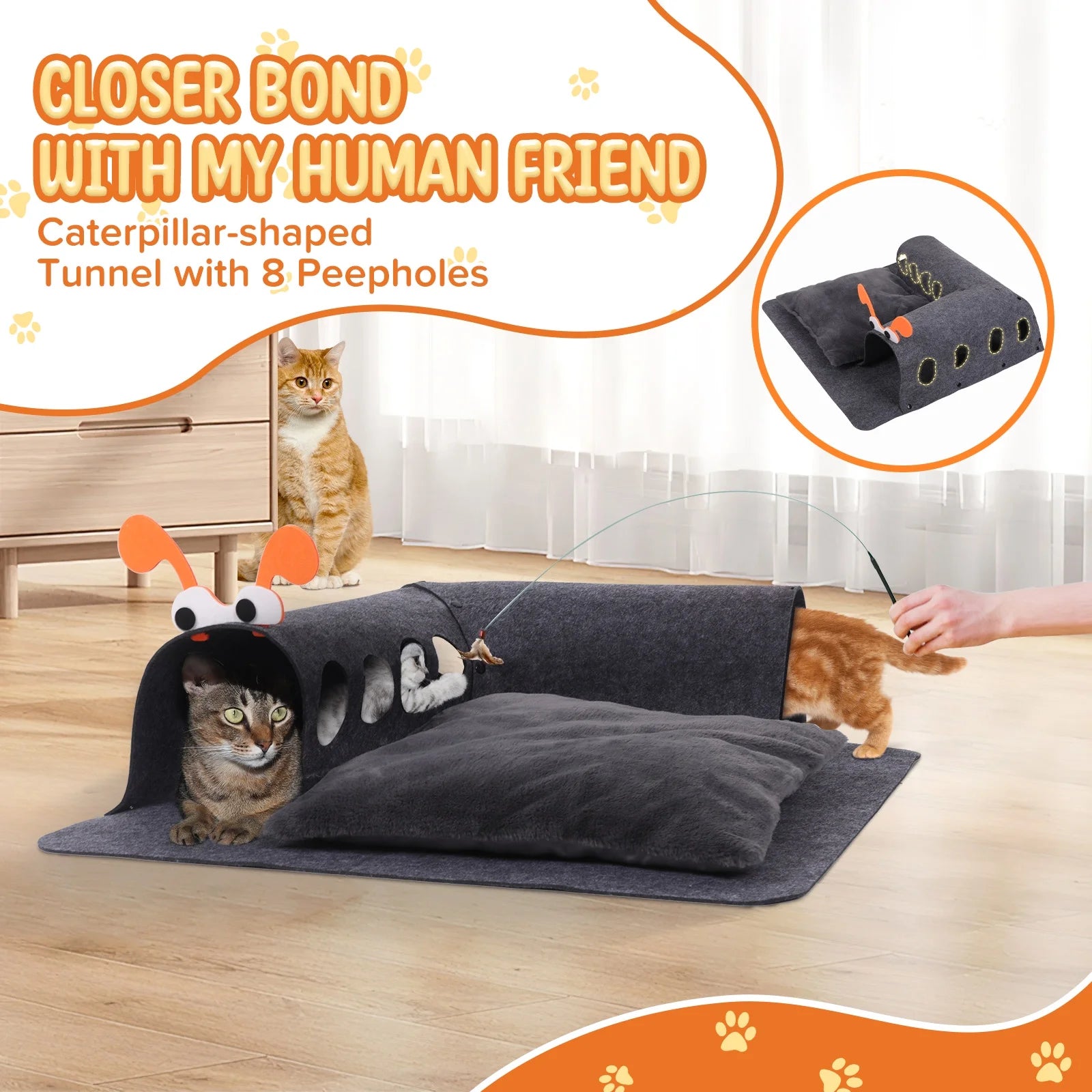 🐱 TunnelNook 2-in-1 Cat Bed & Play Tunnel