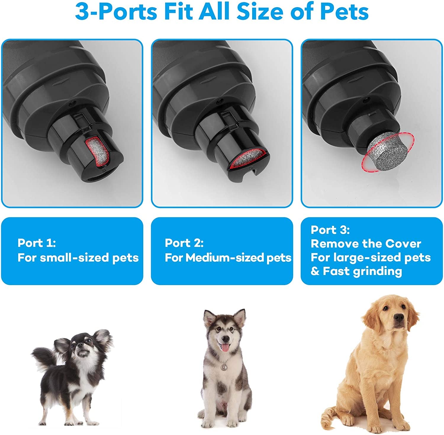 💡 2-Speed LED Pet Nail Grinder – Safe & Painless Trim