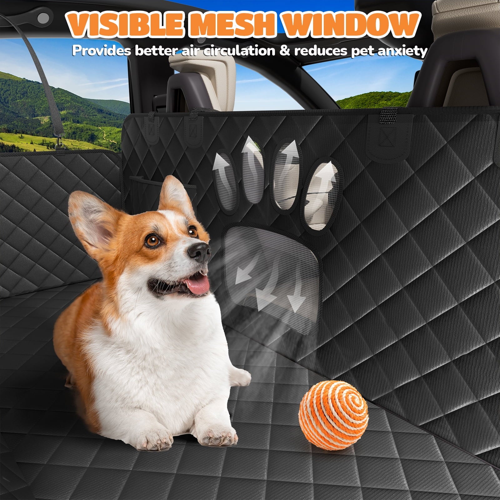 🛡️ PupHaven Waterproof Hammock Car Seat Cover