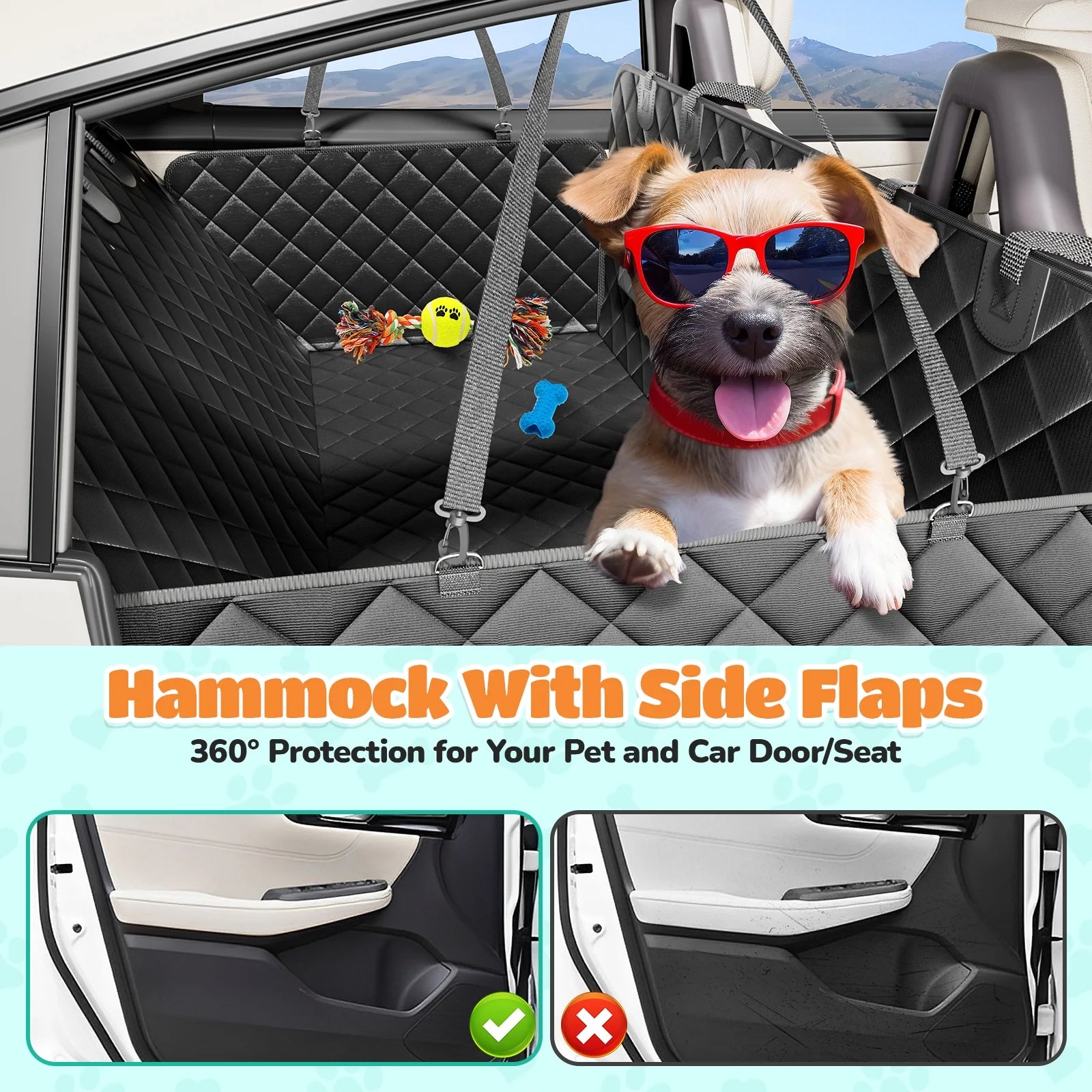 🛡️ PupHaven Waterproof Hammock Car Seat Cover
