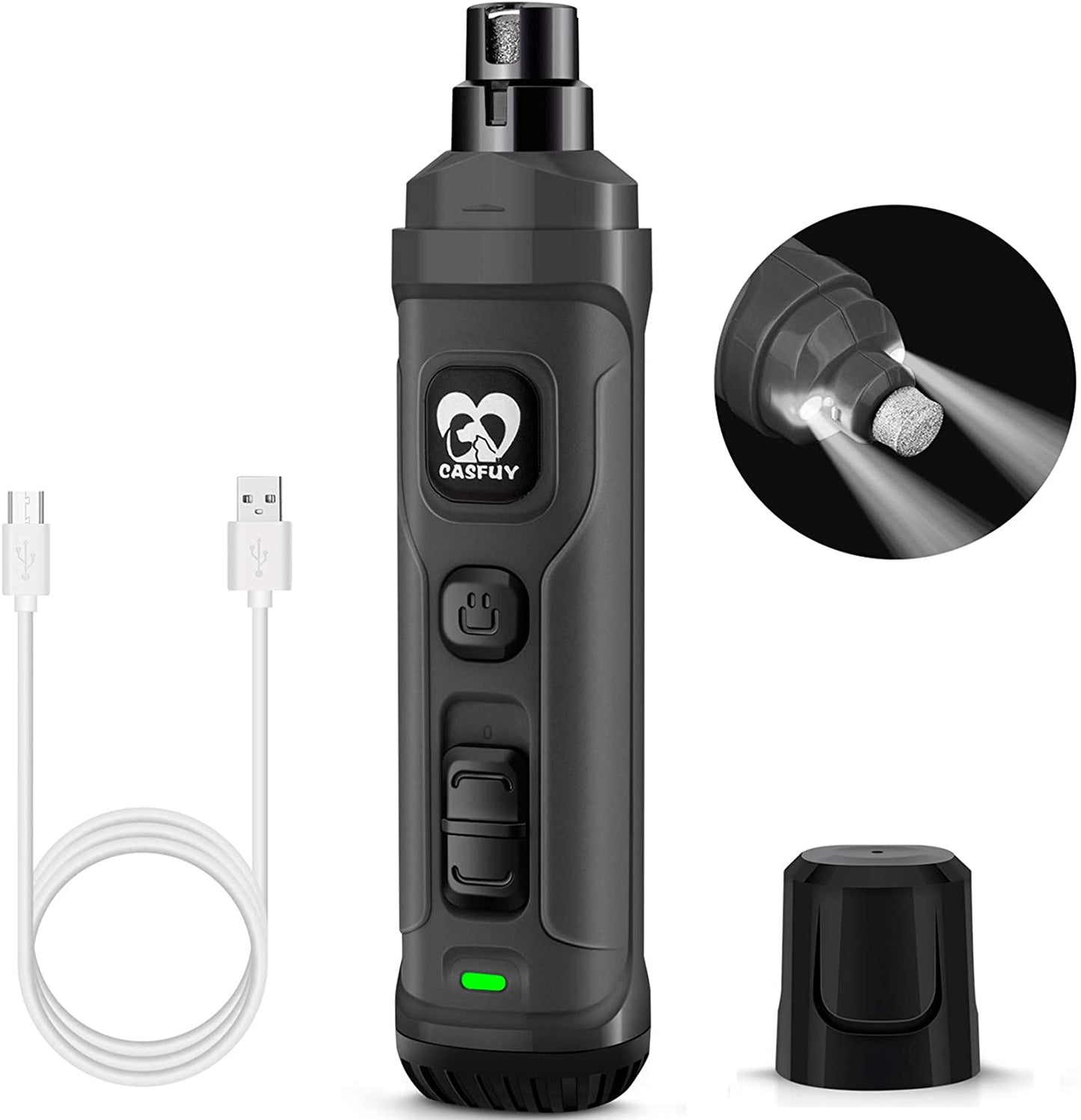💡 2-Speed LED Pet Nail Grinder – Safe & Painless Trim