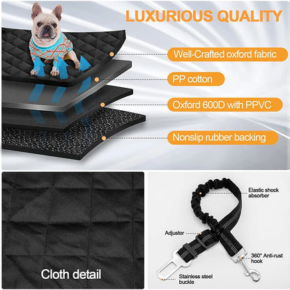 🚗 PupGuard Waterproof Car Seat Cover + 2 Safety Belts