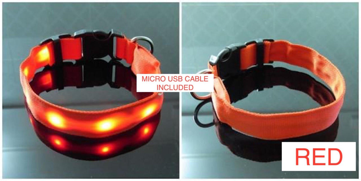 🌟 USB Rechargeable LED Pet Collar – Flash & Glow