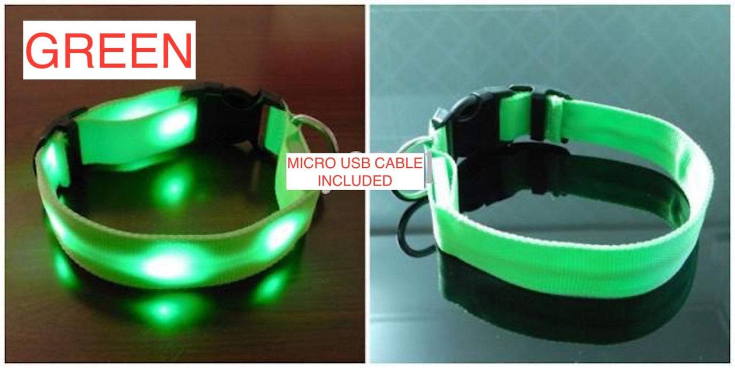🌟 USB Rechargeable LED Pet Collar – Flash & Glow